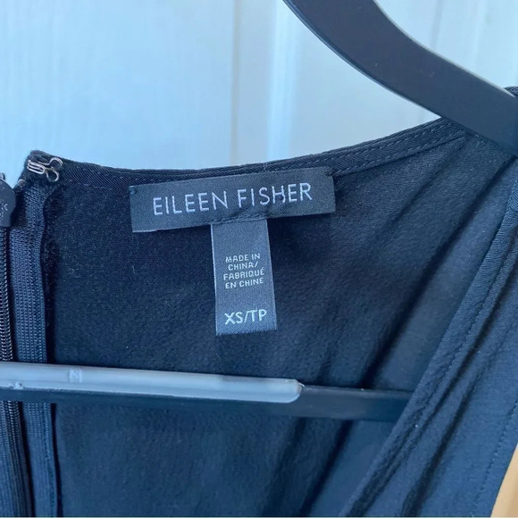 EILEEN FISHER Tencel Viscose Wrap Skirt Cami Jumpsuit Extra Small Black S9GHT - Picture 5 of 8